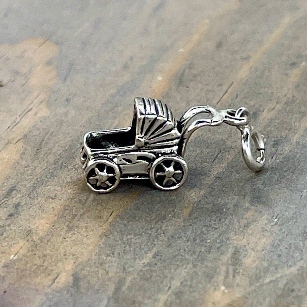 Vintage Silver Stroller Charm